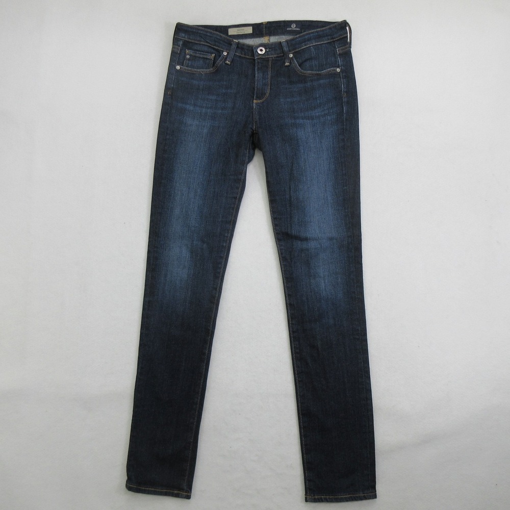 AG Adriano Goldschmied Women's Jeans 27 The Stilt Cigarette Leg Dark Wash Blue